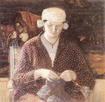 ノルマンディーの少女 印象派の女性 フレデリック・カール・フリーセケ Oil Paintings